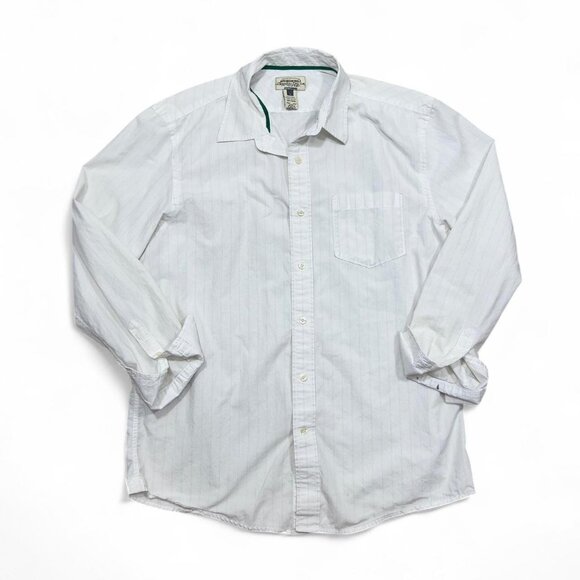 Vintage American Rag Cotton Striped White Button Long‎ Sleeve Large - Picture 4 of 8